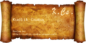 Kudlik Csaba névjegykártya